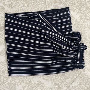 Striped flare pants tie front size XL